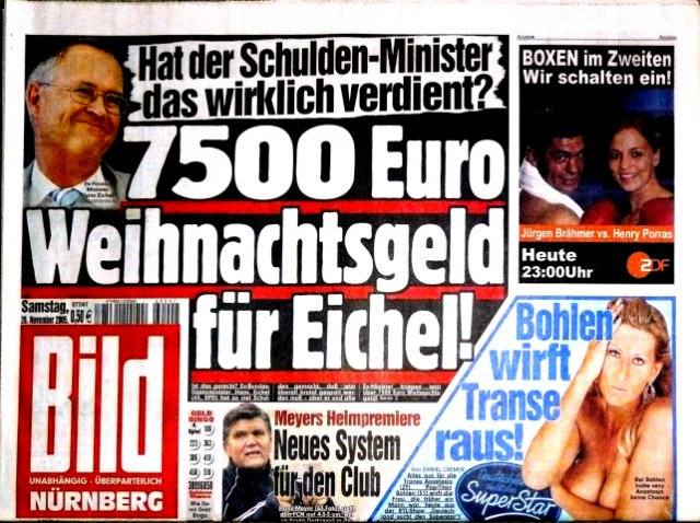 2005-11-26 Hat der Schulden-Minister das wirklich verdient. 7.500 Euro Weihnachtsgeld für Eichel!